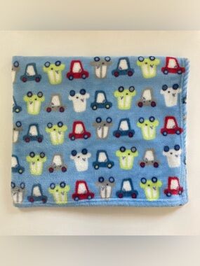 Baby Starters Cars Vehicles 2021 Blanket‎ Throw Plush Blue Red Gray 30 x 34